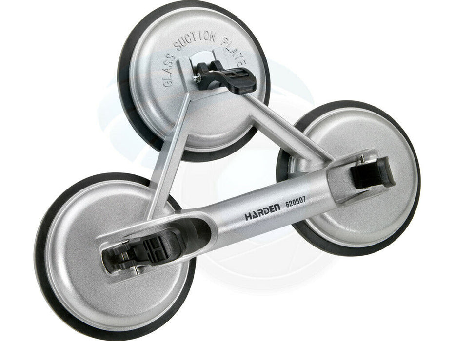 Harden Load Aluminum Triple Suction Cup Pad Glazer Glass Sucker Remover Lifter