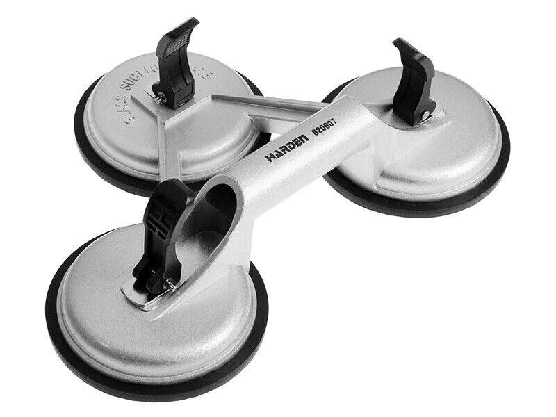Harden Load Aluminum Triple Suction Cup Pad Glazer Glass Sucker Remover Lifter