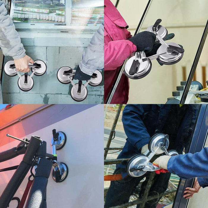 Harden Load Aluminum Triple Suction Cup Pad Glazer Glass Sucker Remover Lifter