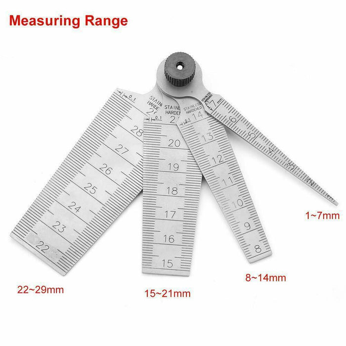 1-29mm Folding Welding Taper Gauge Internal Diameter Hole Gap Slot Bore Ruler