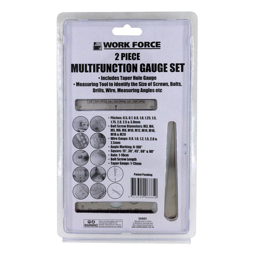 2PC Set Taper Angle Pitches Drill Bolt Screw Wire Tap Gauge Diameter M3-20mm - FISHER DISCOUNT