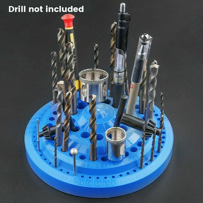 Can Hold 100Pcs Stand Drill Bit Organizer Hole Tool Drill Bit Storage Case Blue