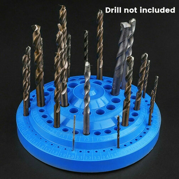 Can Hold 100Pcs Stand Drill Bit Organizer Hole Tool Drill Bit Storage Case Blue