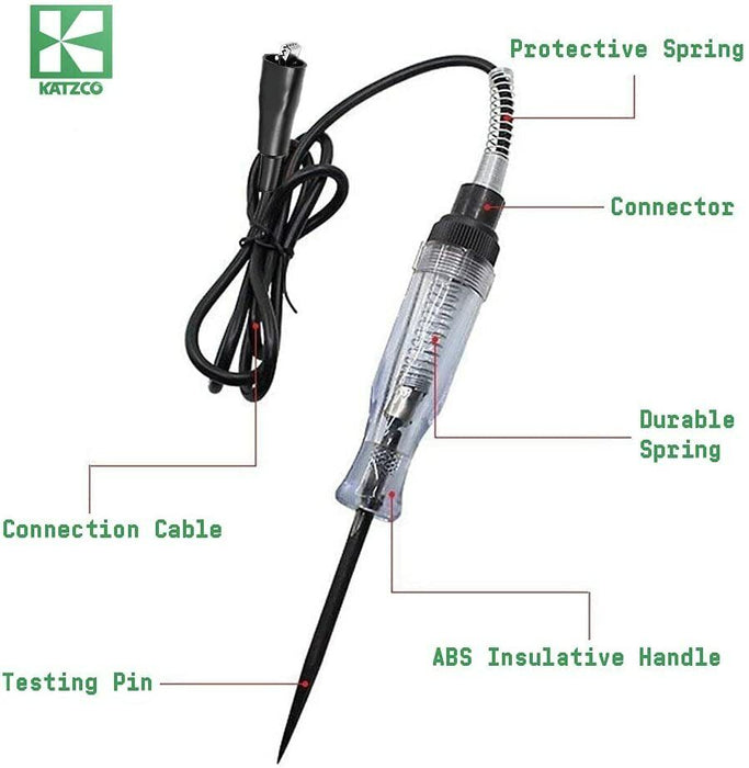 6-24V Auto Car Electric Circuit Current Voltage Tester Test Probe Pen w/ Light - FISHER DISCOUNT