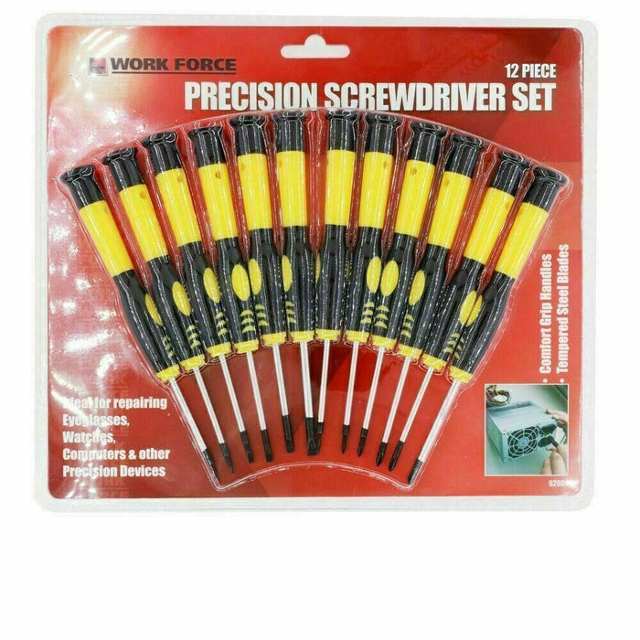 12pc Screwdriver Set Precision Repair PC Laptop Phone Torx Star Phillips Slotted