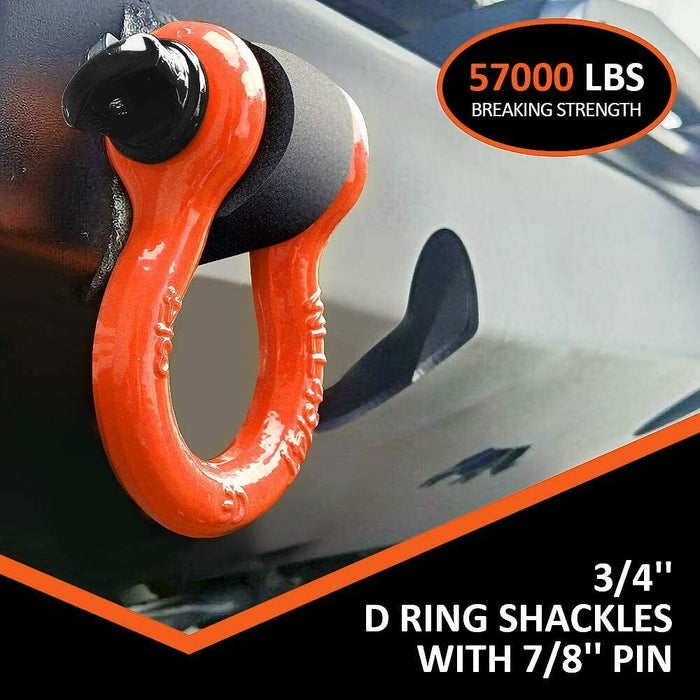 1" 25mm Hot Dip Galvanised Bow-Shackle Rated 8500kg / Pair / Boat Trailer Marine