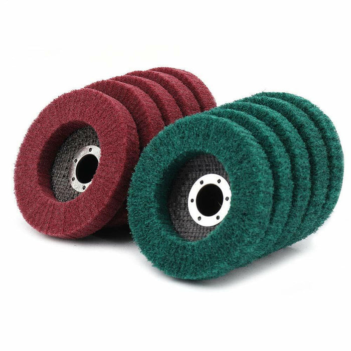 1PC115mm Nylon Fiber Flap Wheel Scouring Pad Abrasive Buffing Disc Angle Grinder