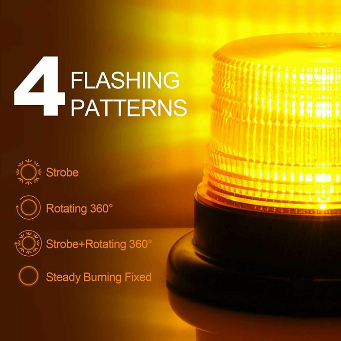 13 LED 12V Revolving Beacon Light Emergency Quality Warning Flashing Amber Lamp