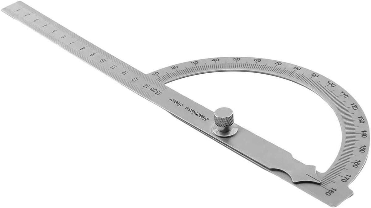 Stainless Steel Protractor 180 Degree Rotation Angle Ruler Measure ...