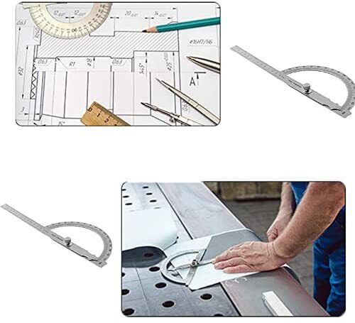 Stainless Steel Protractor 180 Degree Rotation Angle Ruler Measure 150mm Tool
