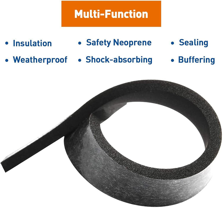 3PC Sponge Foam Weatherstrip Tape ROLL Black Seal Strip Tape Door Seal AU
