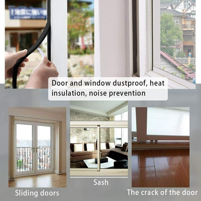 3PC Sponge Foam Weatherstrip Tape ROLL Black Seal Strip Tape Door Seal AU