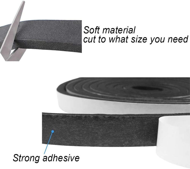 3PC Sponge Foam Weatherstrip Tape ROLL Black Seal Strip Tape Door Seal AU