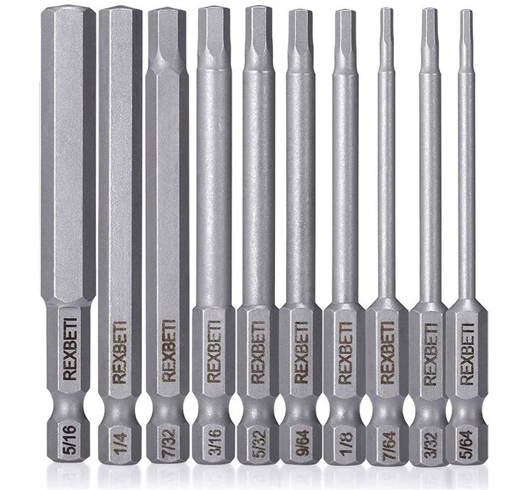 10PC HEX Head Magnetic Screw Driver Bit Set Hex Shank Impact Power Tamper Proof