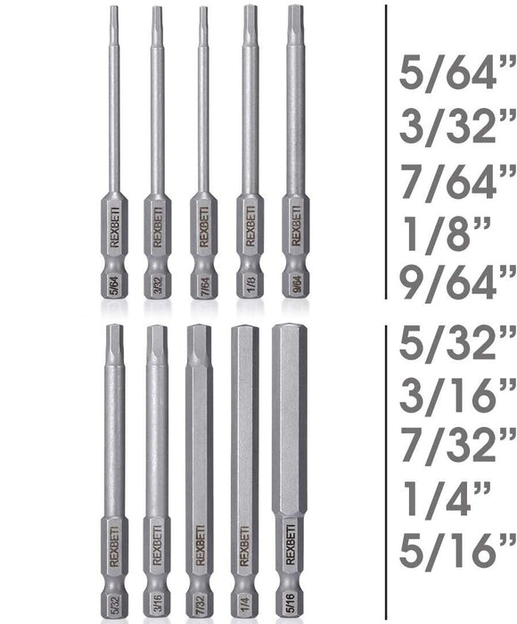 10PC HEX Head Magnetic Screw Driver Bit Set Hex Shank Impact Power Tamper Proof