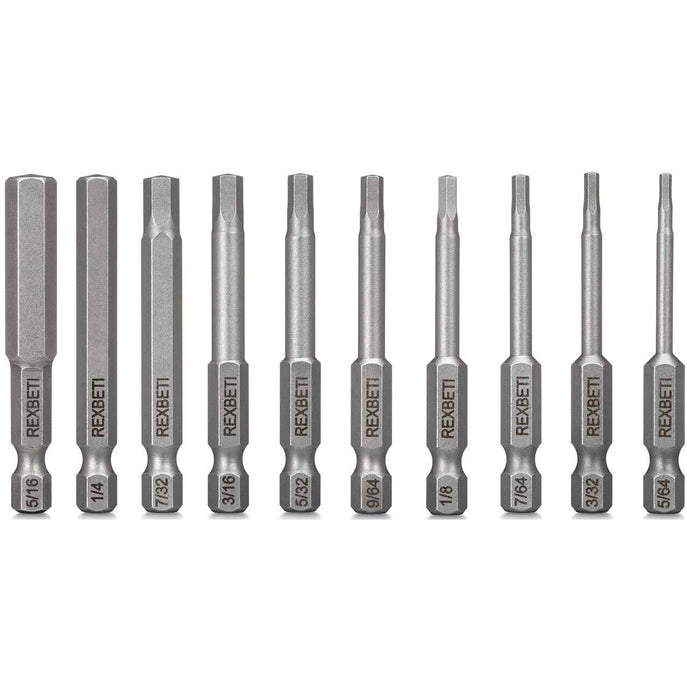 10PC HEX Head Magnetic Screw Driver Bit Set Hex Shank Impact Power Tamper Proof