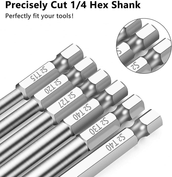 10PC HEX Head Magnetic Screw Driver Bit Set Hex Shank Impact Power Tamper Proof