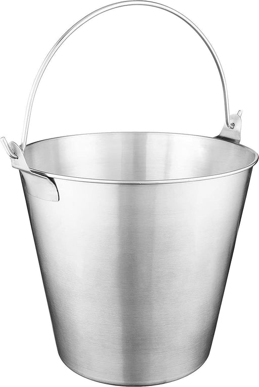 2x Stainless Steel Bucket with Handle 12ltr Heavy Duty Quality 12L Marine Pail - FISHER DISCOUNT