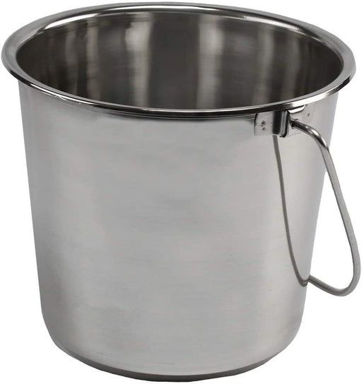 2x Stainless Steel Bucket with Handle 12ltr Heavy Duty Quality 12L Marine Pail - FISHER DISCOUNT