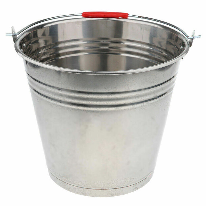 12Ltr Stainless Steel Bucket with Handle  Heavy Duty Quality 15L Marine Pail