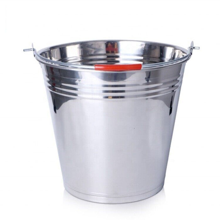 12Ltr Stainless Steel Bucket with Handle  Heavy Duty Quality 15L Marine Pail