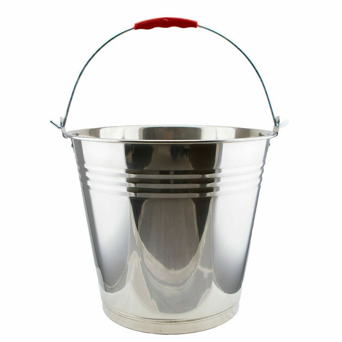 12Ltr Stainless Steel Bucket with Handle  Heavy Duty Quality 15L Marine Pail