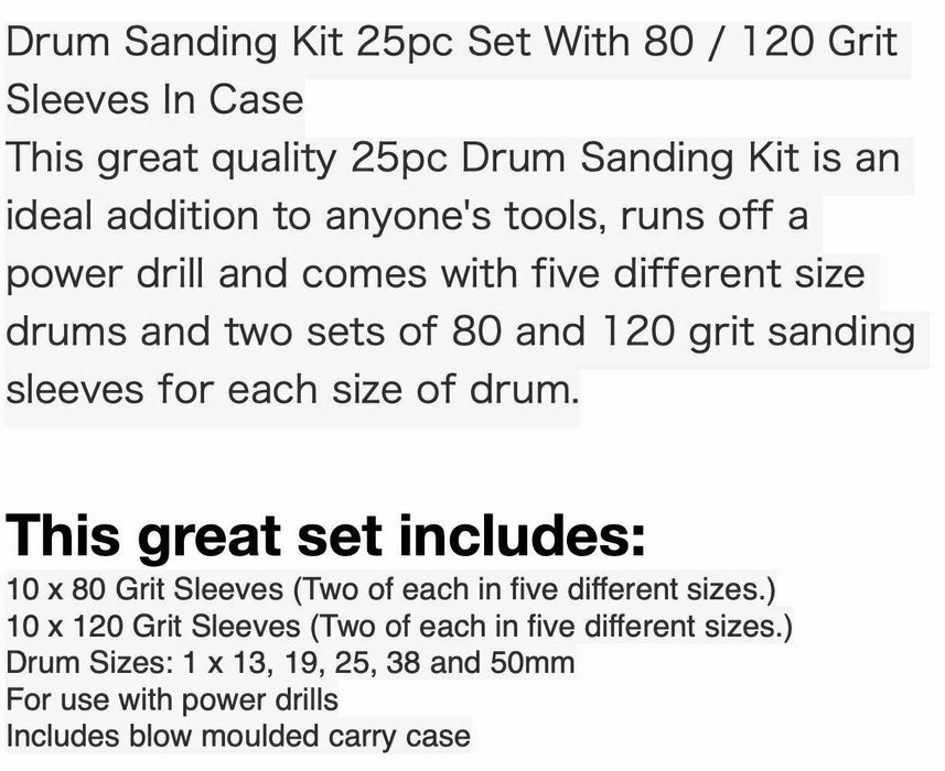 25set Rubber Spindle Sanding Drum Sander Sleeves Rotary Tool Kit for Drill Press