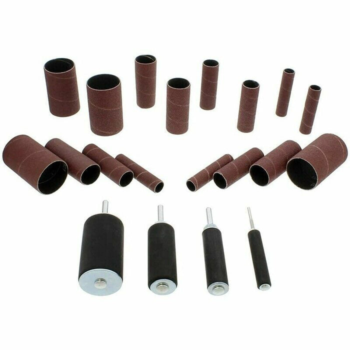 25set Rubber Spindle Sanding Drum Sander Sleeves Rotary Tool Kit for Drill Press