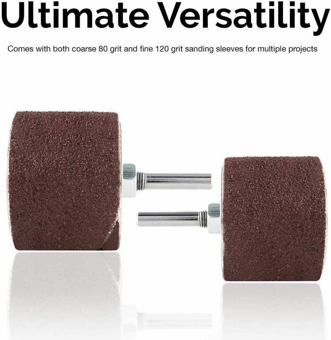 25set Rubber Spindle Sanding Drum Sander Sleeves Rotary Tool Kit for Drill Press