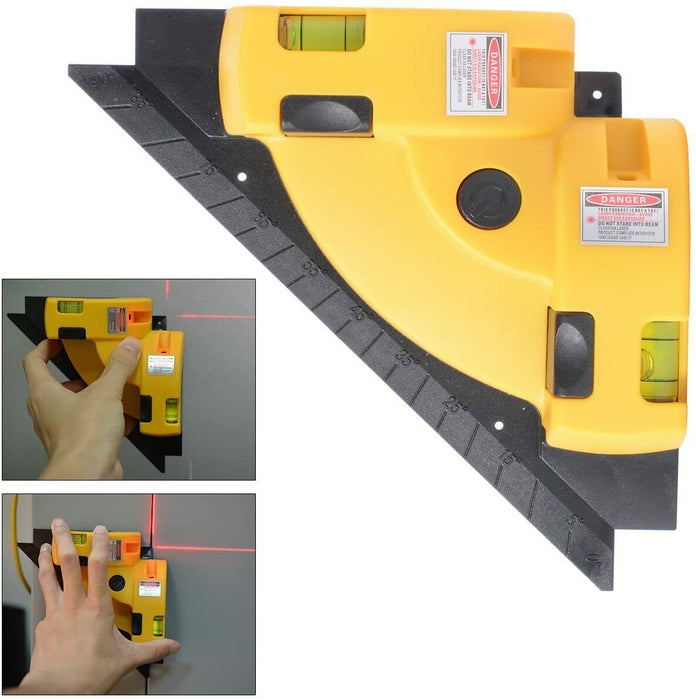 Right Angle 90°Vertical Horizontal Laser Line Projection Square Level w/ Sucker