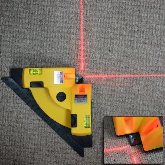 Right Angle 90°Vertical Horizontal Laser Line Projection Square Level w/ Sucker