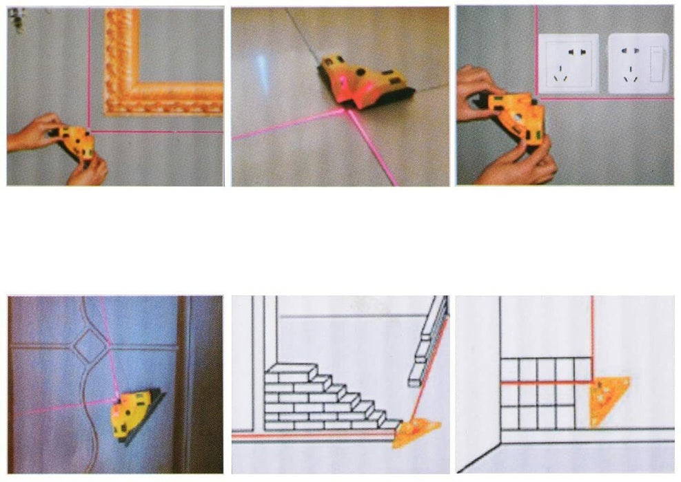 Right Angle 90°Vertical Horizontal Laser Line Projection Square Level w/ Sucker