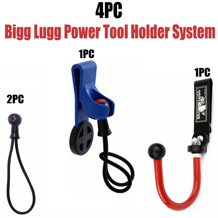 Bigg Lugg Power Tool Holder System 1*Cordless Belt Hook 2*Bungee-Balls Belt Clip - FISHER DISCOUNT