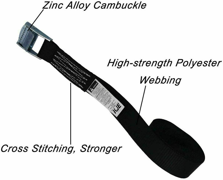 4PC Cargo Ratchet Strap Rope Cam Buckle Truck 25mmx2.5m Cambuckle Tie Down Strap