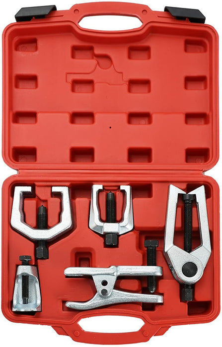 5pcs Front End Service Tool Kit Ball Joint Tie Rod Set Pitman Arm Puller Remover