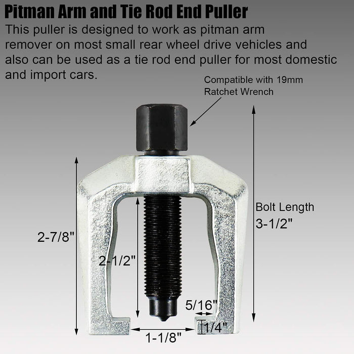 5pcs Front End Service Tool Kit Ball Joint Tie Rod Set Pitman Arm Puller Remover