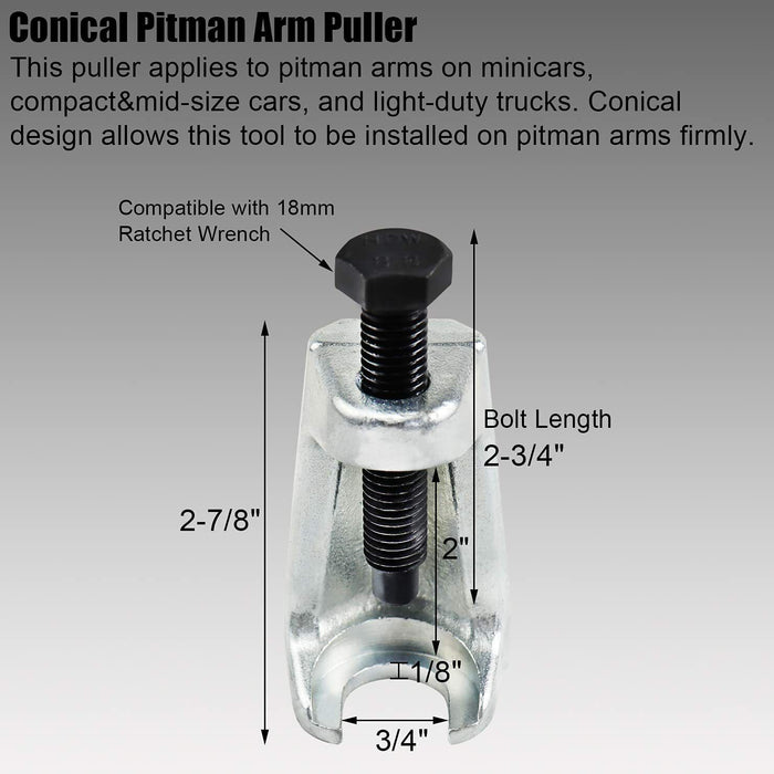 5pcs Front End Service Tool Kit Ball Joint Tie Rod Set Pitman Arm Puller Remover