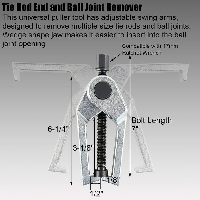 5pcs Front End Service Tool Kit Ball Joint Tie Rod Set Pitman Arm Puller Remover