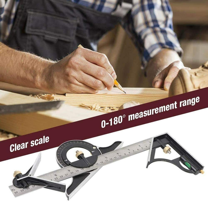 300mm Combination Measuring Angle Tool Rule Tri- Square Ruler Steel Machinist