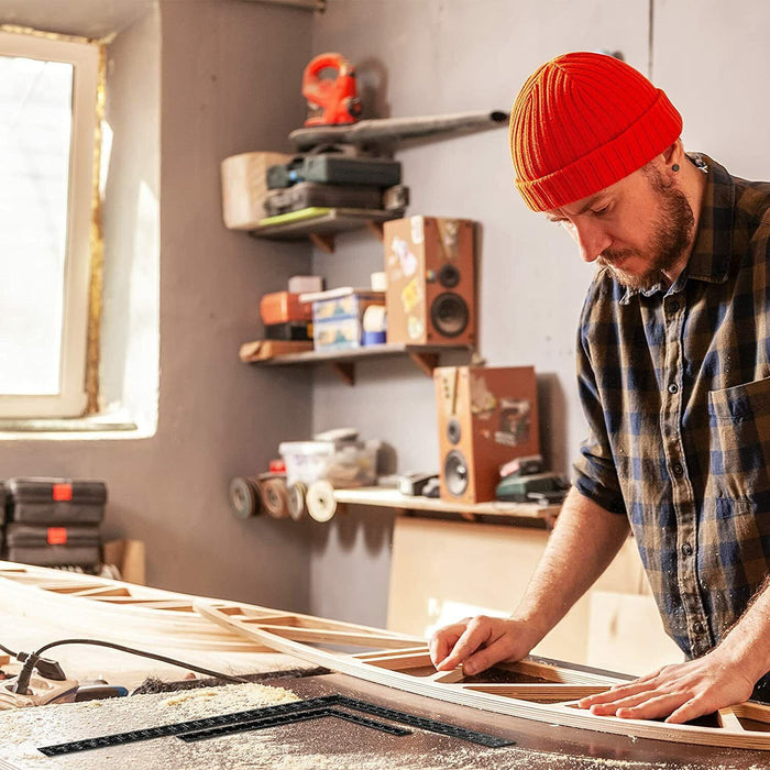 2PC Try Flat Steel L Square carpenters Builders Black 300 x 200 & 400x600mm