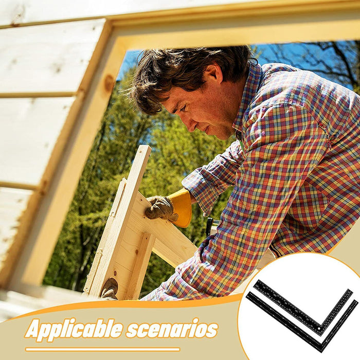 2PC Try Flat Steel L Square carpenters Builders Black 300 x 200 & 400x600mm