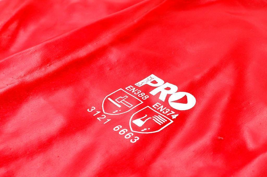 GLOVES 45CM RED PVC DIP CHEMICAL GLOVES - PACK OF 3 -