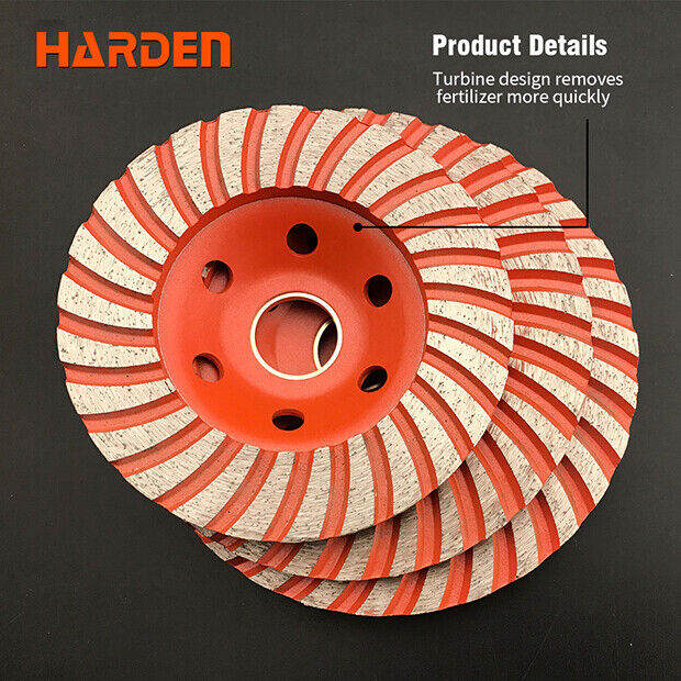 HARDEN 5"/ 125Mm Concrete Turbo Diamond Grinding Cup Wheel Cup Disc Grinder