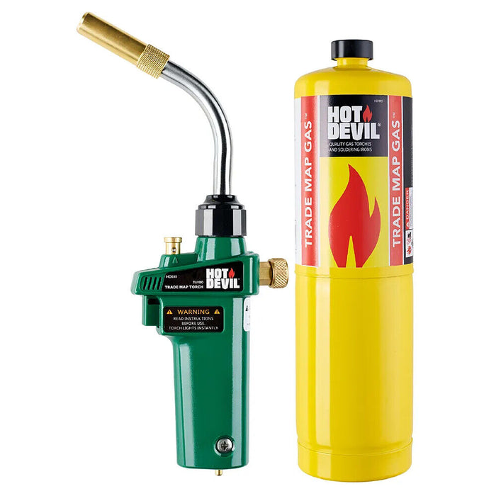 HOT DEVIL Portable Lightweight Trade Map Gas Cylinder With Turbo Torch Head New