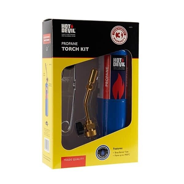 Hot Devil Solid Brass Pencil Fast Flame Propane Kit With Torch Manual Ignition