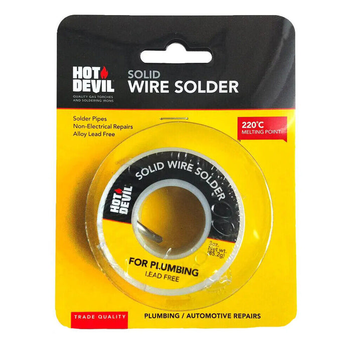 Hot Devil Solid Wire Solder (Plumbing/Auto) - HDSWS