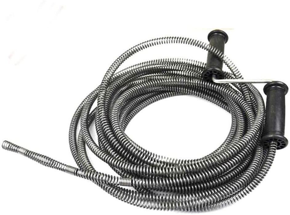 Plumber Spring Drain Snake Pipe Pipeline Sewer Cleaner 5M 9MM Metal Tool Manual