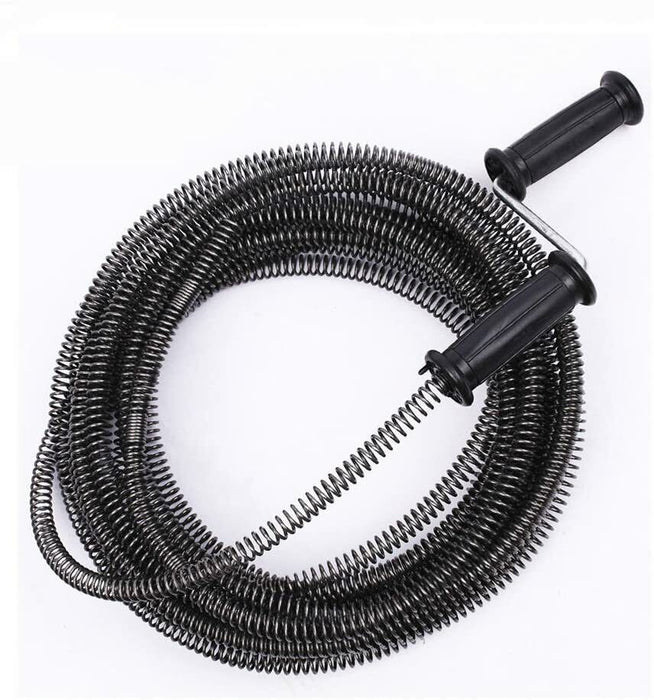 Plumber Spring Drain Snake Pipe Pipeline Sewer Cleaner 5M 9MM Metal Tool Manual