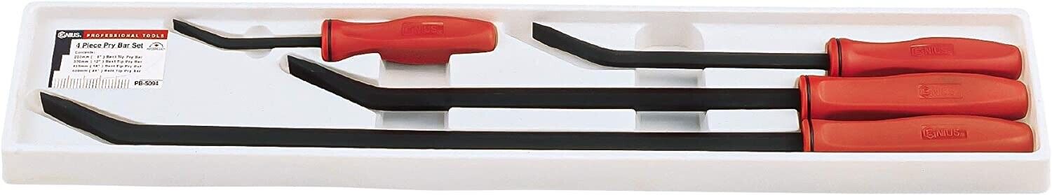 Genius Tools Professional Mechanics Pry Bar Set 4 Piece - PB-5094 Made in Taiwan