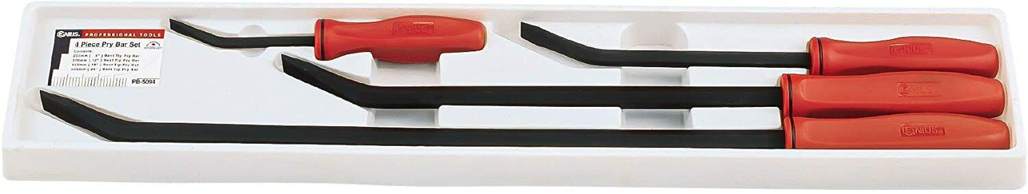 Genius Tools Professional Mechanics Pry Bar Set 4 Piece - PB-5094 Made in Taiwan